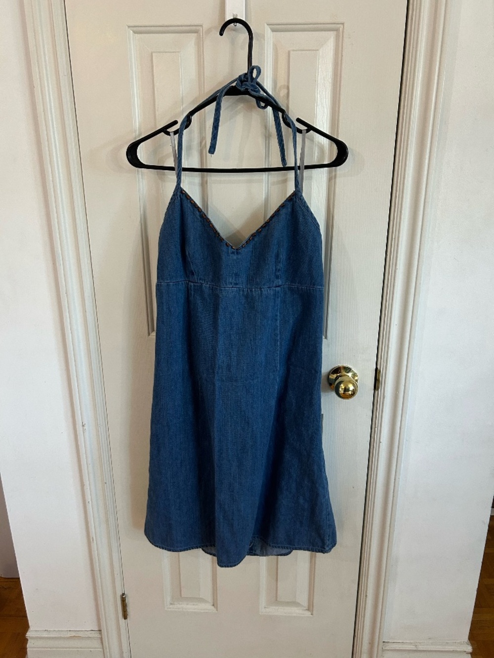 vintage 90s denim halter dress * accepting offers